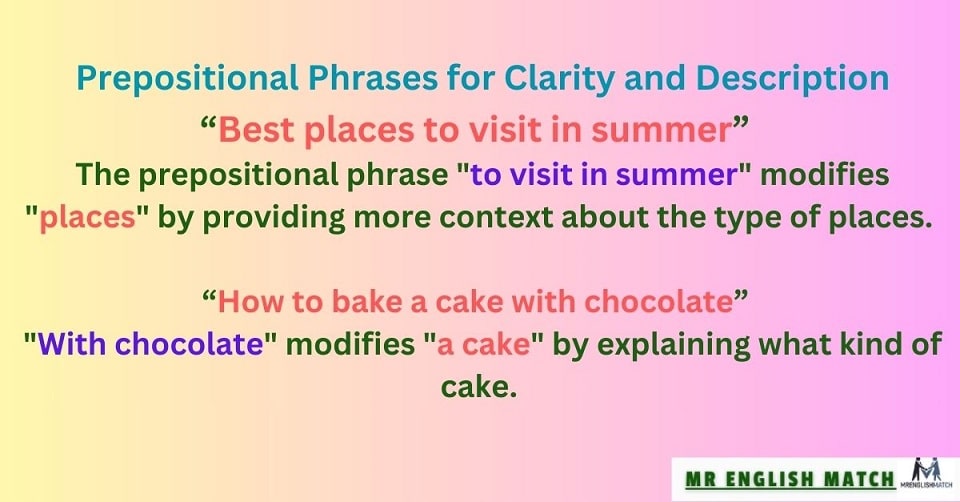 Prepositional Phrases for Clarity and Description