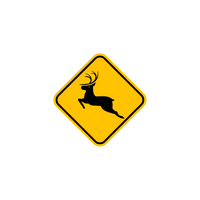 Traffic sign deer xing