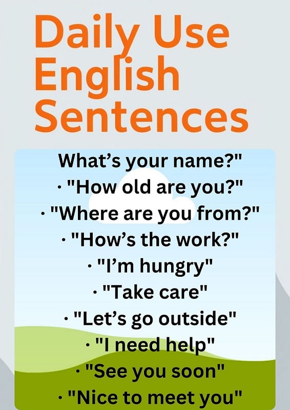 English sentences of daily use4