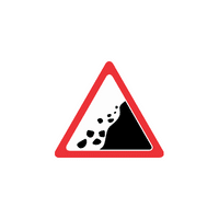 traffic sign falling rocks