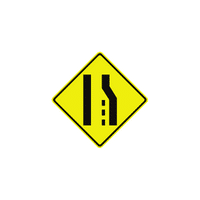 Traffic sign lane ends