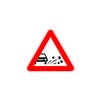 traffic sign loose gravel