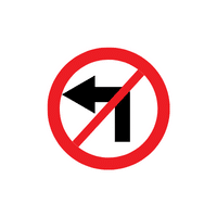 Traffic sign no left turn