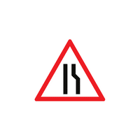 traffic sign road narrows