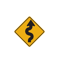 Traffic sign road work ahead