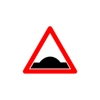 Traffic sign speed bump