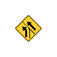 Traffic sign truck entering from left