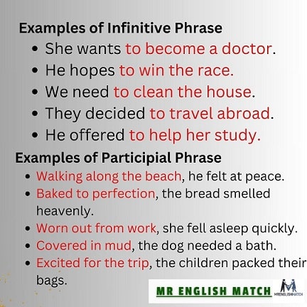 types of phrases participal